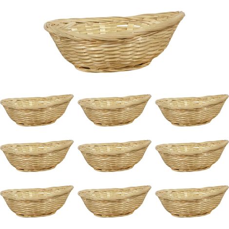 Ceste Cestini espositore intrecciati a nido x10 fibra naturale cm 24,5 x 19x h 8