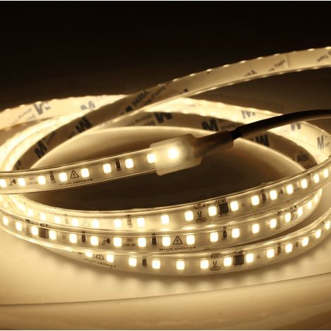 Jandei - Tira Led 220V Autorrectificada corte 10 cm 15W/m 4200K IP65 Bobina 20 metros