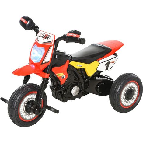 Kinder-Dreirad-Motocross mit Musik- und Lichteffekten sowie Aufbewahrungsbox – Rot (1/5)