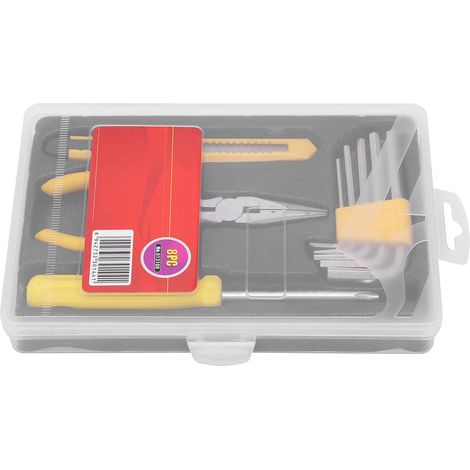 8-teiliges Handwerkzeugset inklusive Drahtschneider, Inbusschlüssel, Schraubendreher und Messer für Haushaltsreparaturen. (1/5)