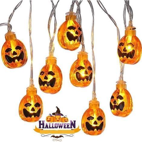 Guirlande Lumineuse Citrouille pour Halloween 3m LED Décoration Citrouille de Halloween Lumineuse Multicolore BANDEROLE (1/4)