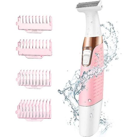 Rasoir électrique femme, épilateur 2-en-1 sans douleur, tondeuse bikini et corps, usage sec et humide, coupe précise, peau douce, rechargeable, étanche, kit beauté (1/4)