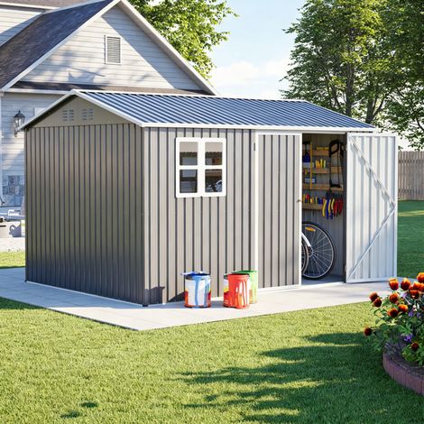 Casetta da giardino in metallo 310,9x240x201 cm OKMYHOME (1/5)