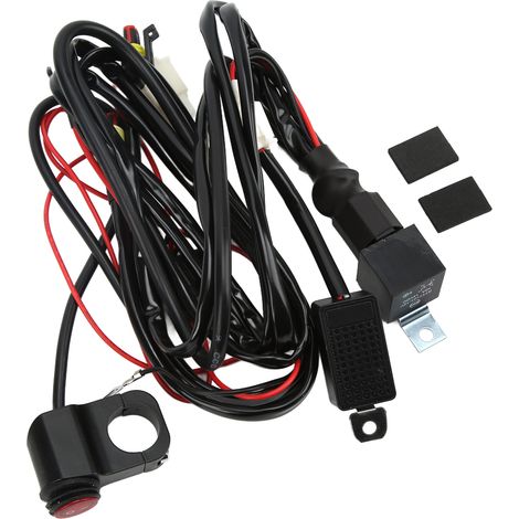 Faisceau de câblage pour interrupteur de lumière LED de 4 m (13 pi), 14 AWG, 1 vers 2, avec relais et fusible de 40 A, pour moto, VUS, VTT et UTV. (1/5)