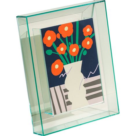 1 Cadre photo, Acrylique transparent, Double face, 6 pouces, Avec pince, Pour table et mural (1/5)