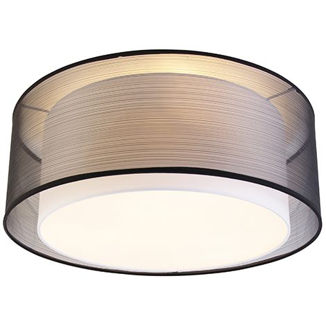 Moderne Deckenleuchte schwarz-weiß 50 cm 3-flammig - Drum Duo