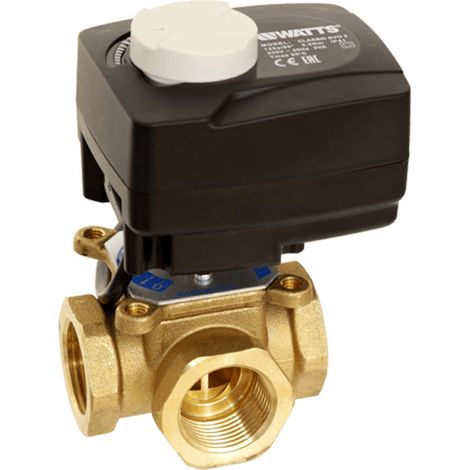 Watts – Vanne mélangeuse 4 voies femelle 1' (26/34) – Capacité 12 Kvs – Alimentation 230 V~ – Câble 2 m pour installation simplifiée