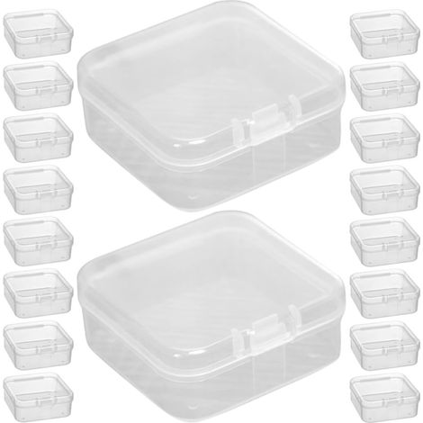 Kleine quadratische Aufbewahrungsbox mit luftdichtem Deckel, 55-teilig, transparenter Kunststoff, platzsparendes Design für Schmuck, Perlen und Bastelarbeiten (1/5)