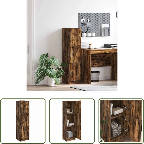 Holz Highboard - Highboard Geräucherte Eiche 31,5 x 32 x 122,5 cm (1/5)