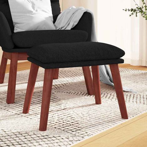 Repose-Pieds pour Salon ou Chambre - Tabouret Pouf Noir 45x29,5x39 cm Tissu BV498792 - BonneVie (1/5)