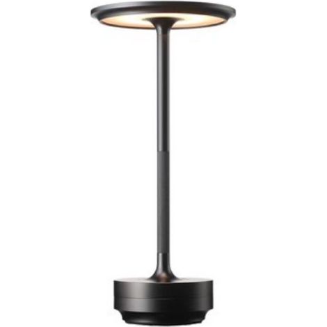 Lampe de bureau rechargeable simple, lampe de bar/restaurant, intensité variable, ambiance rétro, portable, tactile, USB, 1 pièce (noir mat) (1/5)