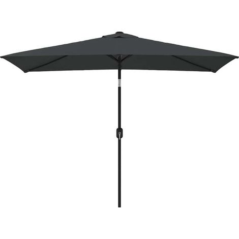 Parasol d'extérieur avec mât en métal 300 x 200 cm anthracite - Ombrelle jardin terrasse balcon extérieur résistant (1/5)