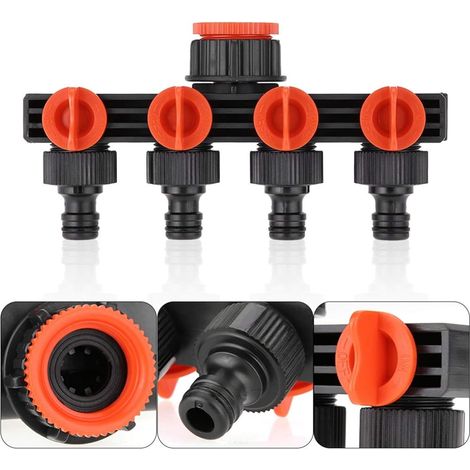 Inverseur de tuyau 4 sorties connecteur d'extension adaptateur de robinet buse sélecteur Y (1/5)