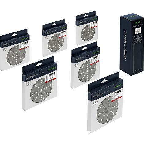 Festool – Disques abrasifs Granat STF D150 – Lot de 10 disques P60/P80/P120/P180/P220/P320 – Ø 150mm – Ponçage sans poussière pour surfaces difficiles