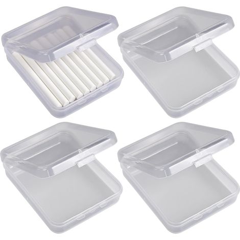 für Kreide Set mit 4 Behältern für Kreidetafel transparenter