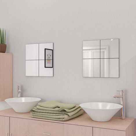 vidaXL Frameless Mirror Tiles Glass 16 pcs 20,5 cm (1/5)