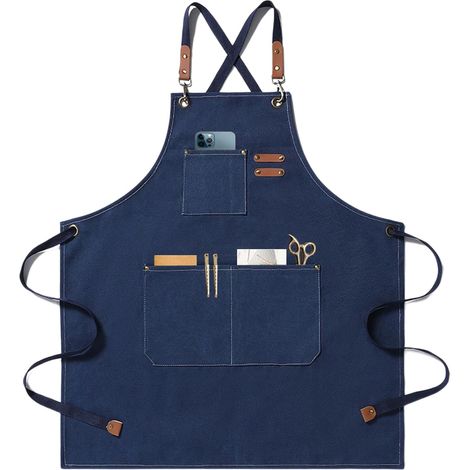 Tablier de Travail Homme Lourde en Toile avec 3 Poches, Réglable - pour Cuisine, Barbecue, Soudure et Atelier (1/5)