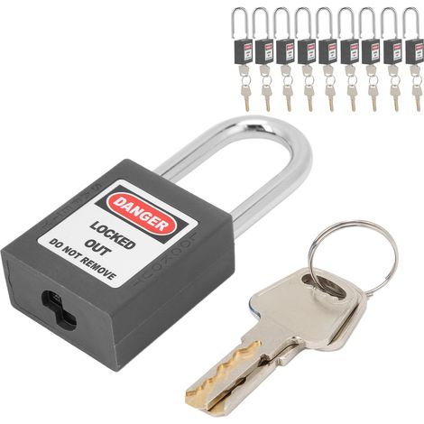 Ortviai Cadenas de Sécurité LOTO 38mm Cadenas Industriels 10 Pièces Anticorrosion Noir Écrous Isolés (1/3)