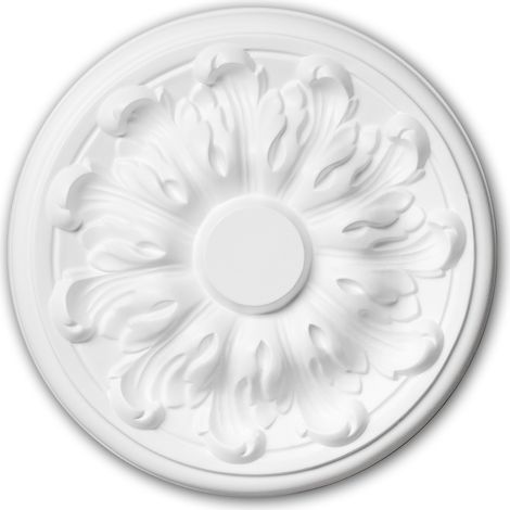 Rosetón 156010 Profhome Elemento para techo Elemento decorativo estilo Neoclasicismo blanco Ø 19,3 cm