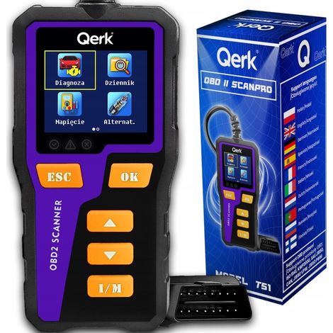 INTERFACCIA DIAGNOSTICA OBD2 TESTER MENU POLACCO SCHERMO A COLORI QERK T51 (1/5)