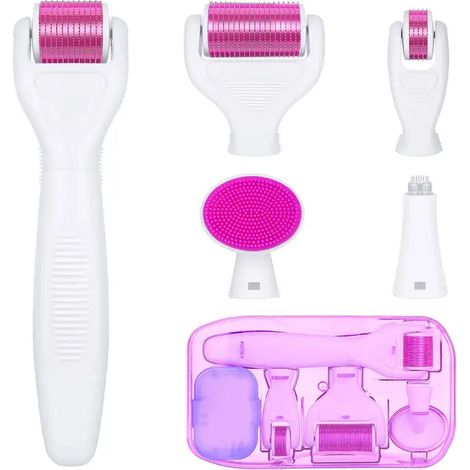 Sechs-in-eins-Mikroneedling-Set für Gesicht und Körper mit 0,25- und 0,3-mm-Nadeln, fünf Aufsätzen und Aufbewahrungsetui (1/5)