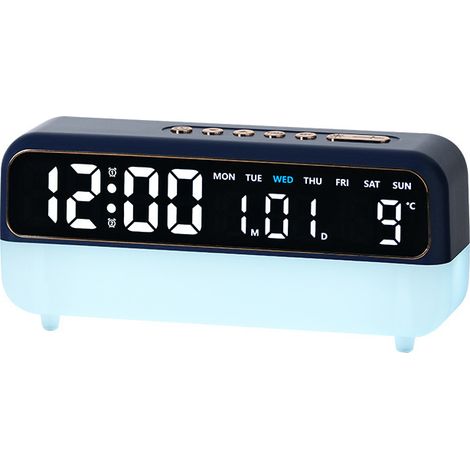 Réveil LED Multifonction avec Lumière d'Ambiance, Horloge Numérique de Chevet 2818, Décoration Maison-Alovez-WCY (1/2)
