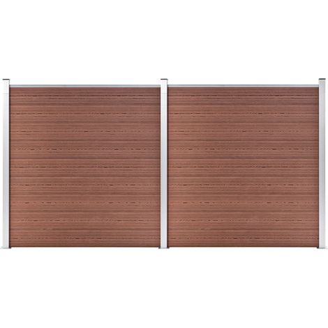 Clôture de jardin Brise vue Panneau de clôture WPC 353x186 cm Marron 22321 (1/5)