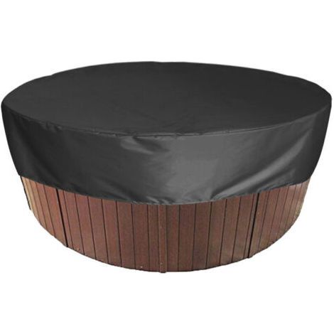 Couverture de Piscine Ronde Piscine Bâche Solaire pour Piscine,Housse de Protection Spas Imerméable , 190T pour Extérieur Spas Baignoire,——Noir 20030cm (1/4)