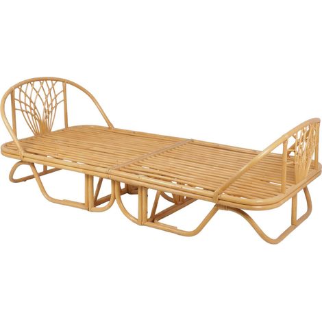Exotic children's bed 90 x 190 cm rattan Natural Rattan 200x96x70 cm - Arlo