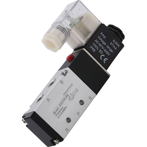2-Positionen-5-Wege-Magnetventil, pneumatisch, aus verschleißfester Aluminiumlegierung, Ersatzteil 4V210 06 AC110V (1/5)