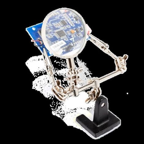 Troisieme Main - Support De Montage Avec Loupe 2,5 Dioptries - Pour Electronique Et Bijouterie - 1 Piece (1/5)