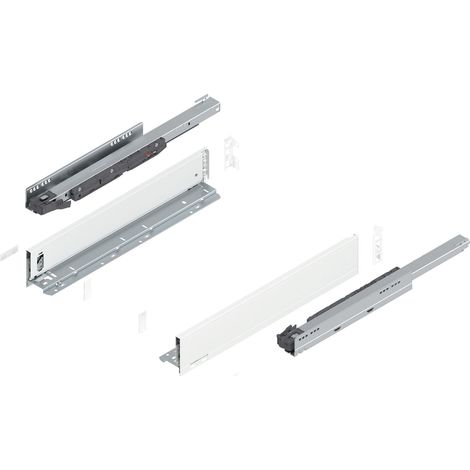 Blum Legrabox pure H M Schubladenschienen Set 1 Paar, 40kg 500mm Tip On Vollauszug, seidenweiß (1/5)