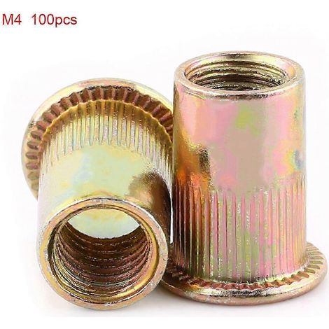 Écrous à sertir à bride en acier au carbone M3-M12 (M4 x 100 pièces) WHBYV (1/4)