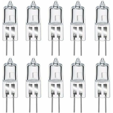 10 pièces Ampoules halogènes G4 50W 12V, blanc chaud 2800K, gradable capsule transparente