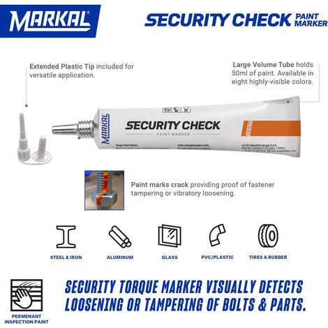 Marqueur BLANC Security Check 50mL - Markal