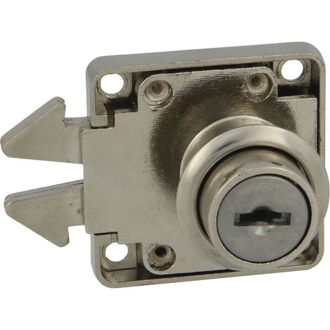 AMIG CERRADURA 2A MUEBLE SOBREPONER BOMBILLO REDONDO 2 GANCHOS NIQUEL
