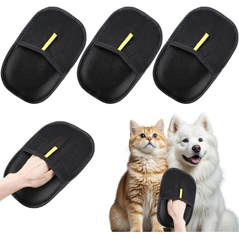 4 Pcs Magnetic Hair Removal Glove - 2-in-1 Pet Grooming Glove for Cats and Dogs, Detangling (1/5)