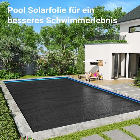 Wiltec Bâche à bulles solaire rectangulaire pour piscine, 5 x 8 m, 400 µ, en PE, couleur noire, couverture piscine, chauffage piscine — vue 2