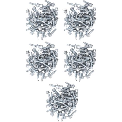 250 vis autoperceuses M4,2 x 16 mm en acier au carbone galvanisé, tête hexagonale de rechange (1/5)
