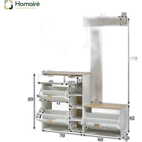 Armoire en tissu blanc 130 x 30 x 174 cm HOMAIRE (1/5)