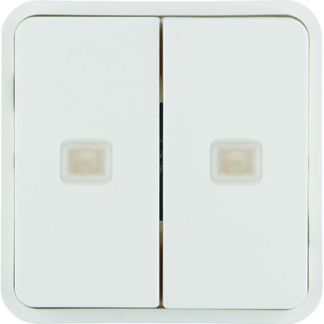 Cubyko 2 touches KNX à voyants coloris blanc HAGER WNT954B