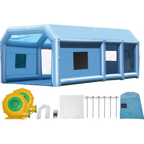 Mophorn Cabina de Pintura Inflable de 9 x 4,8 x 3,6 m con Potentes Sopladores de 950 W+750 W y Sistema de Filtro de Aire, Cabina de Pintura Portátil para Camiones, Furgonetas y Maquinaria Grandes (1/5)