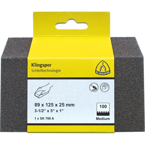 lingspor Schleifklotz SK 700 A - wasserfest - 89 x 125 x 25 mm - Korn 60 (1/2)