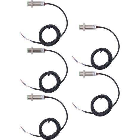 Lot de 5 capteurs de proximité inductifs 150 Hz, 2 fils, normalement ouverts, IP65, AC/DC 0-250 V (1/5)