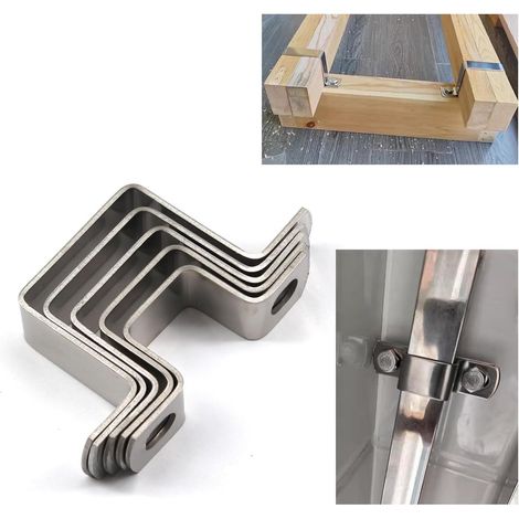 Stück Halterungen - Stahlrohrschellen - Rohrbefestigungsplatten - Edelstahl-Montageplatten - Vierkantrohrschellen - zur Befestigung von Wasser-, Kabel- und Gasleitungen (84cm - silber) (1/5)