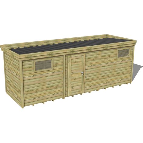 ABRI DE JARDIN bois traité 27mm, 6,9x2,1m, 15m2, Plancher (1/3)