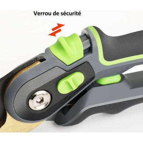 Sécateur - Acier SK5 - Ergonomique - 2 niveaux d’ouverture - Inclus : bote et gants - Argent (1/5)
