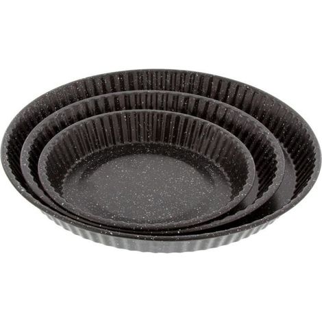 PRADEL EXCELLENCE Lot 3 moules à tarte 20, 24, 31 cm premium - Façon pierre (1/4)