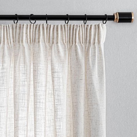 Rideau Naturel Lin Beige 140x225cm Rideaux Voilage Salon Moderne Chambre Semi-Translucides avec Bande à Volants Lot de 2 pour Dressing Cuisine Porte Fenetre Boheme (1/5)