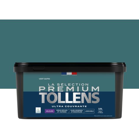 Tollens - Peinture intérieure couleurs - La Sélection Premium Velours - Ultra Couvrante - Vert Sapin 2,5 L - 30m²
